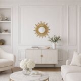 Golden resin "witch's eye" sun mirror, 52 cm