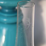 Blue opaline oil lamp