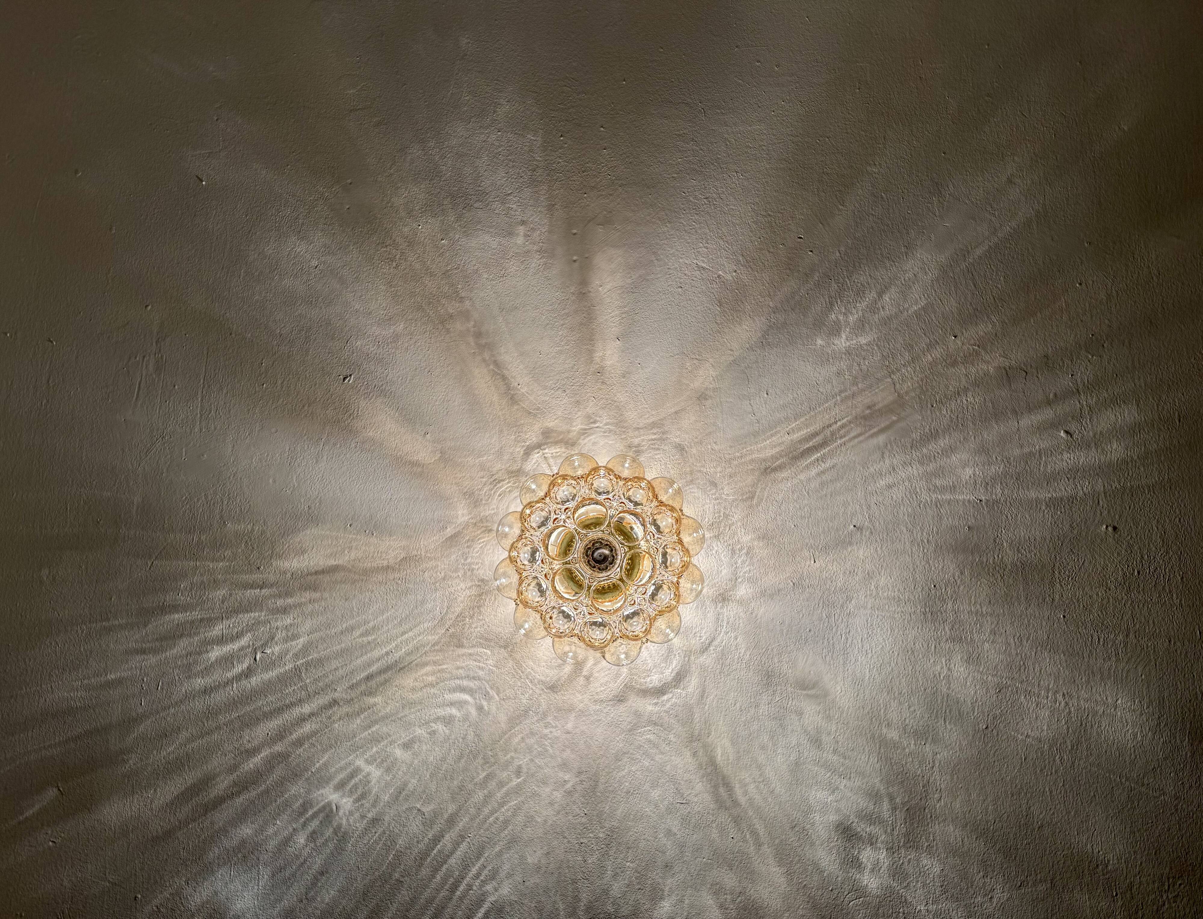 1 of 7 Large Bubble Glass Wall Lamps or Flush Lights by Helena Tynell