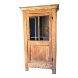 Antique bonnetière, stripped solid wood — honey patina — Provençal farmhouse style.