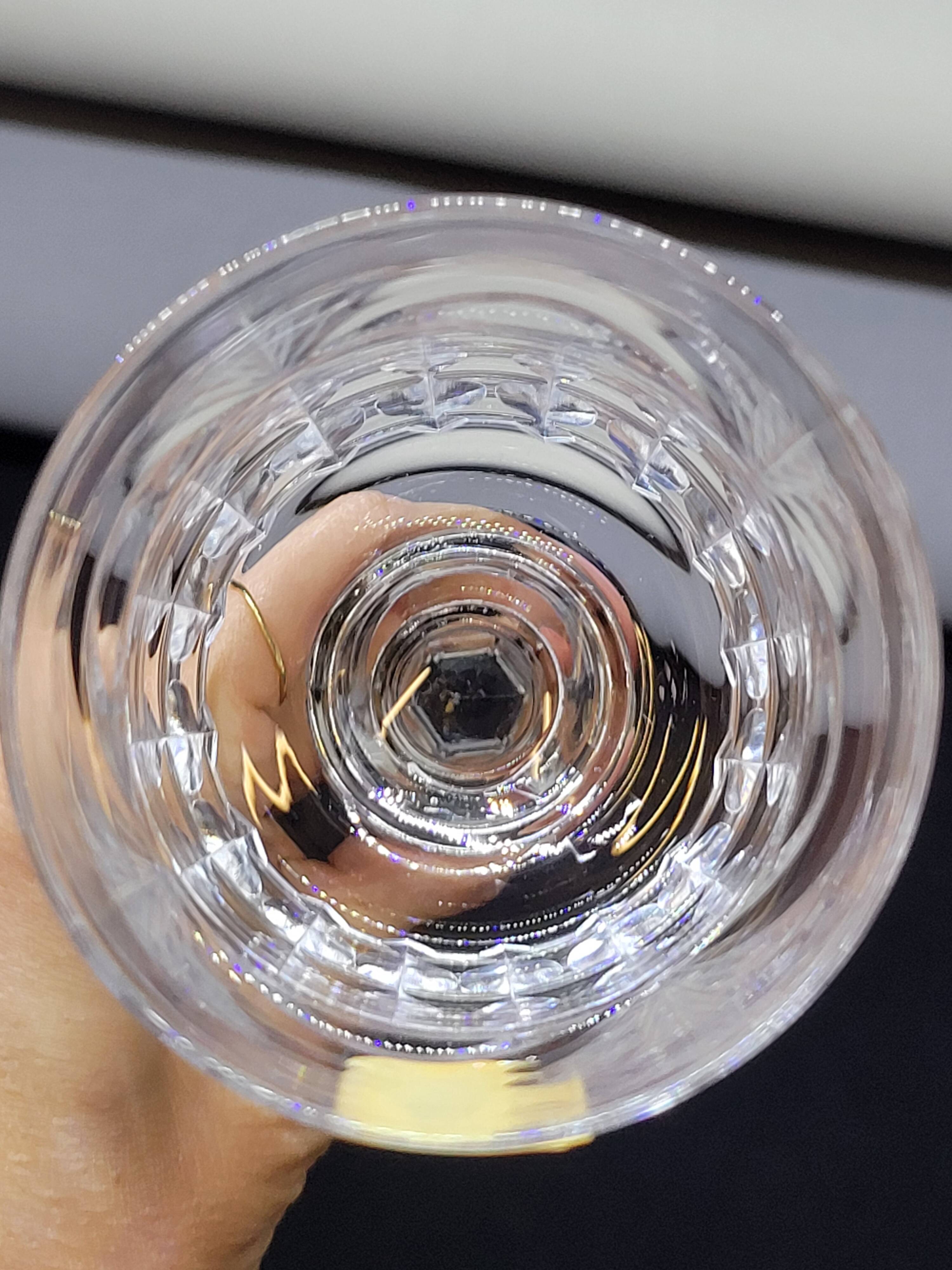 6 thick cut crystal wine glasses ff crystal hand