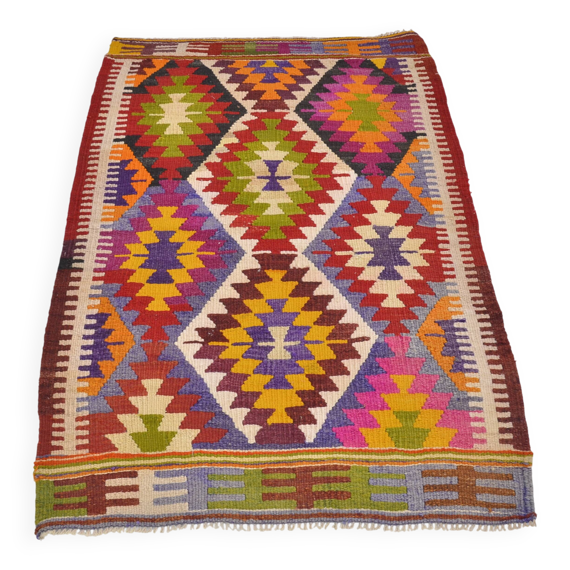 Small Oushak Multicolour Kilim Rug sk 1677