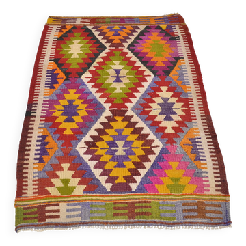 Small Oushak Multicolour Kilim Rug sk 1677