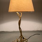 Lampe vintage ondulée de forme libre, abat-jour bouclé