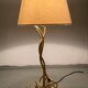 Lampe vintage ondulée de forme libre, abat-jour bouclé