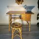 Louis Sognot desk and his stool, in rattan, 1960