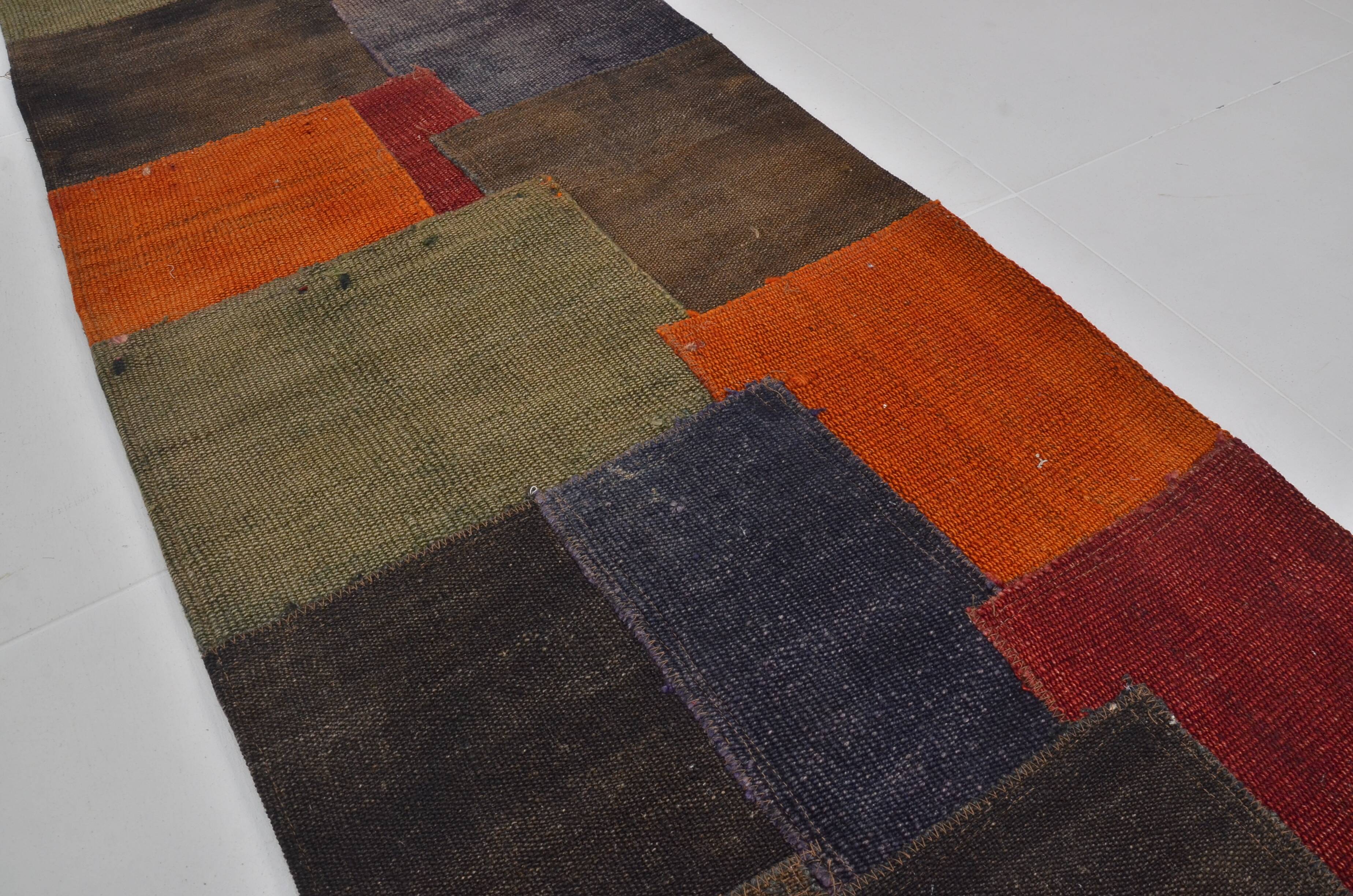 Colorful Vintage Wool Kilim Runner sku 3851