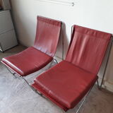 Bachelor red faux armchairs by Verner Panton for Fritz Hansen 1953