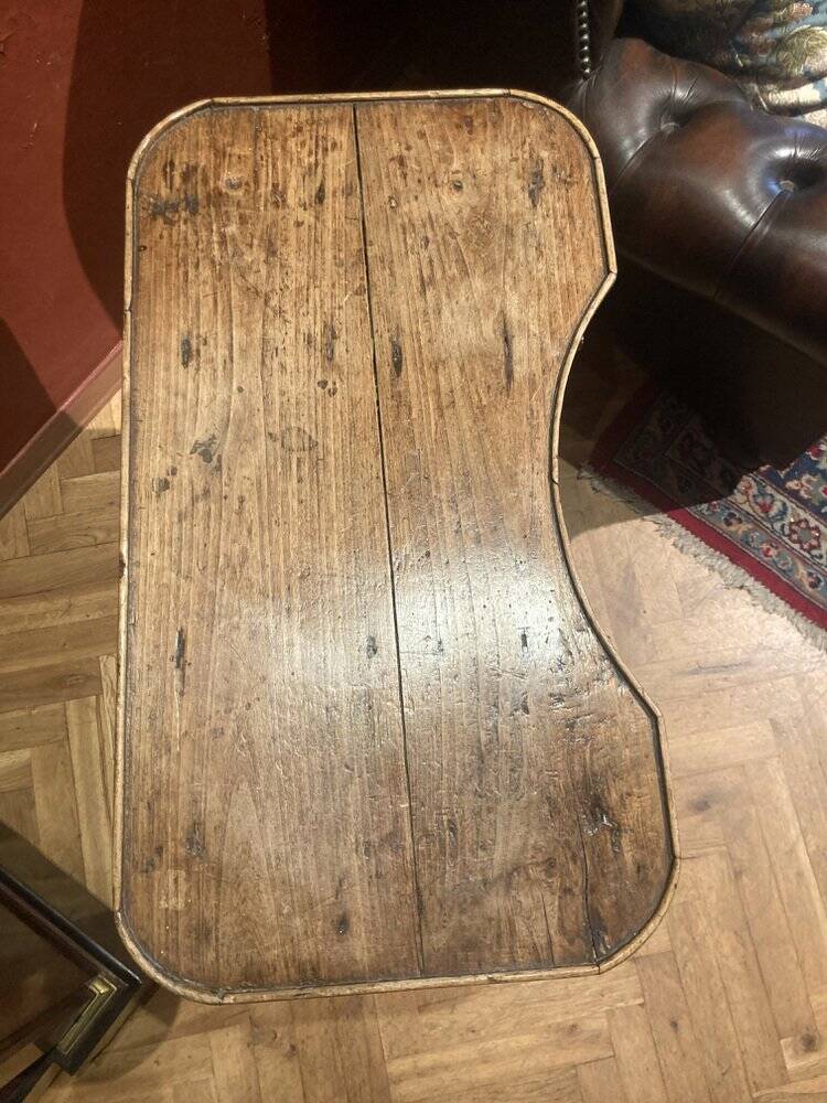 Antique 18th Century Italian Rustic Baroque Wooden Side Table with Turned Legs