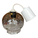 Suspension with polished glass globe in checkerboard pattern