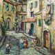 Oil on canvas "Grimaud Village" by HL