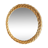Vintage braided rattan 35 cm mirror