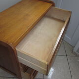 Vintage wood and rattan dresser