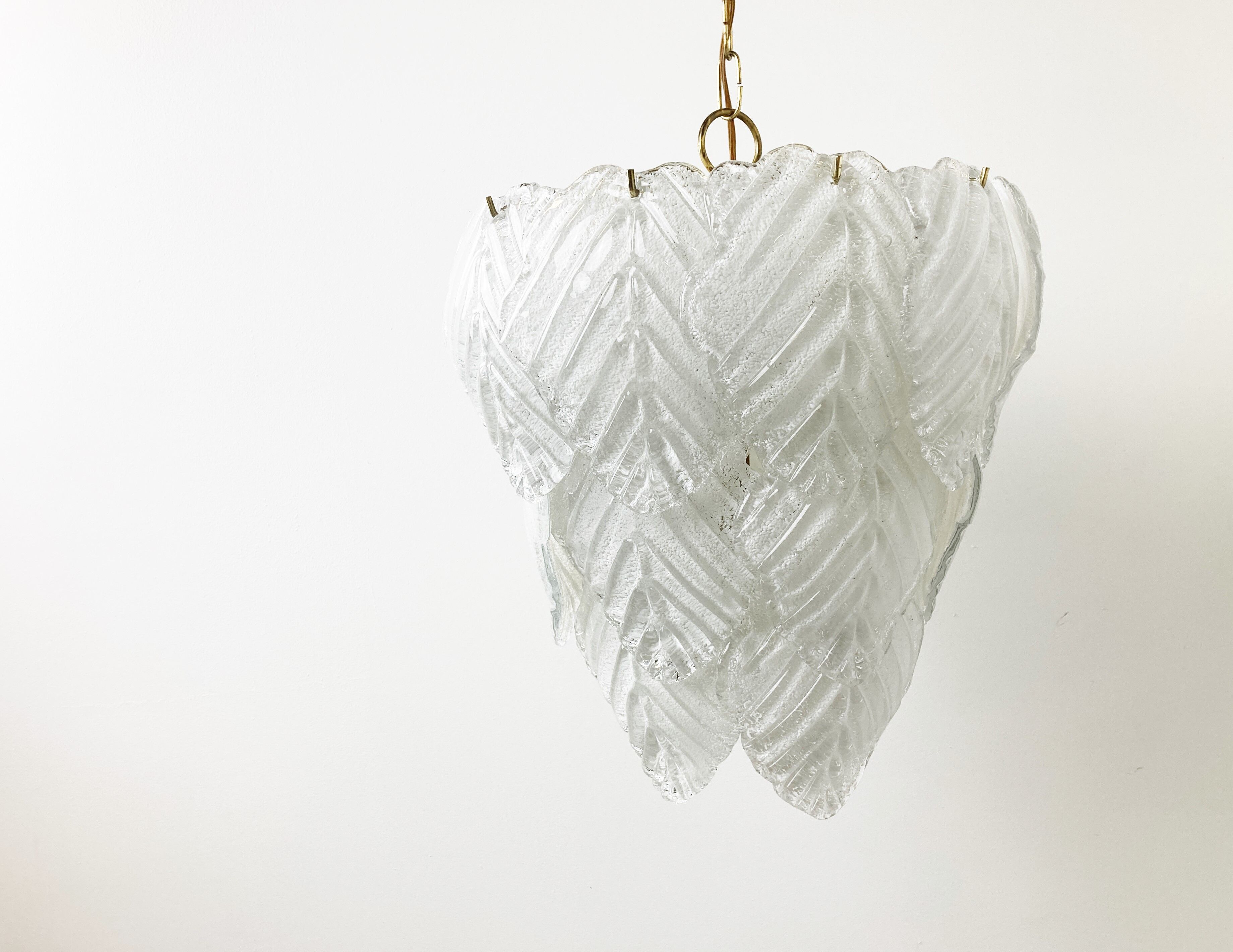Vintage murano leaf chandelier, 1970s