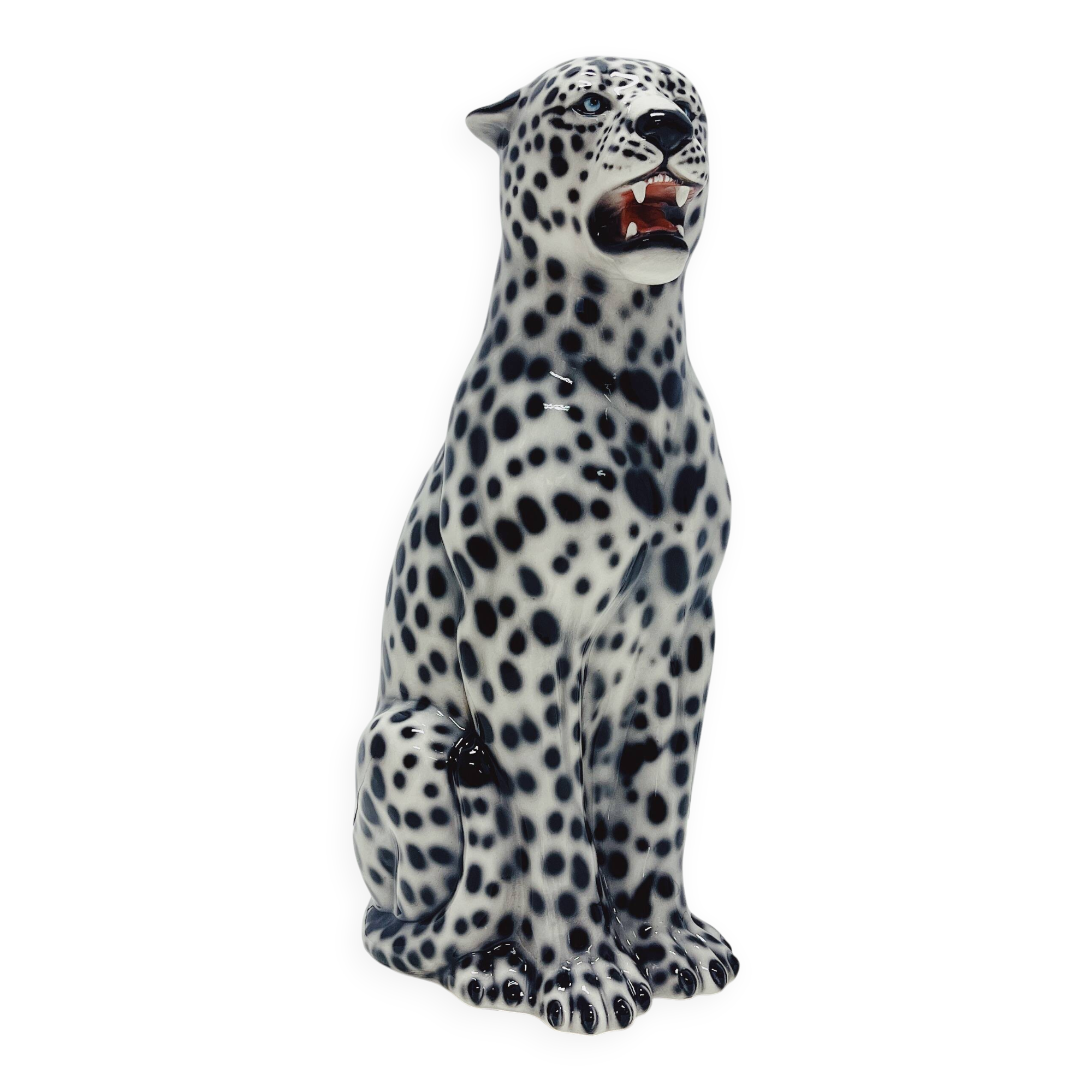 Ceramic Statue Leopard White