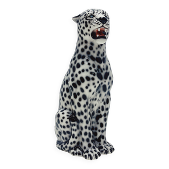 Ceramic Statue Leopard White