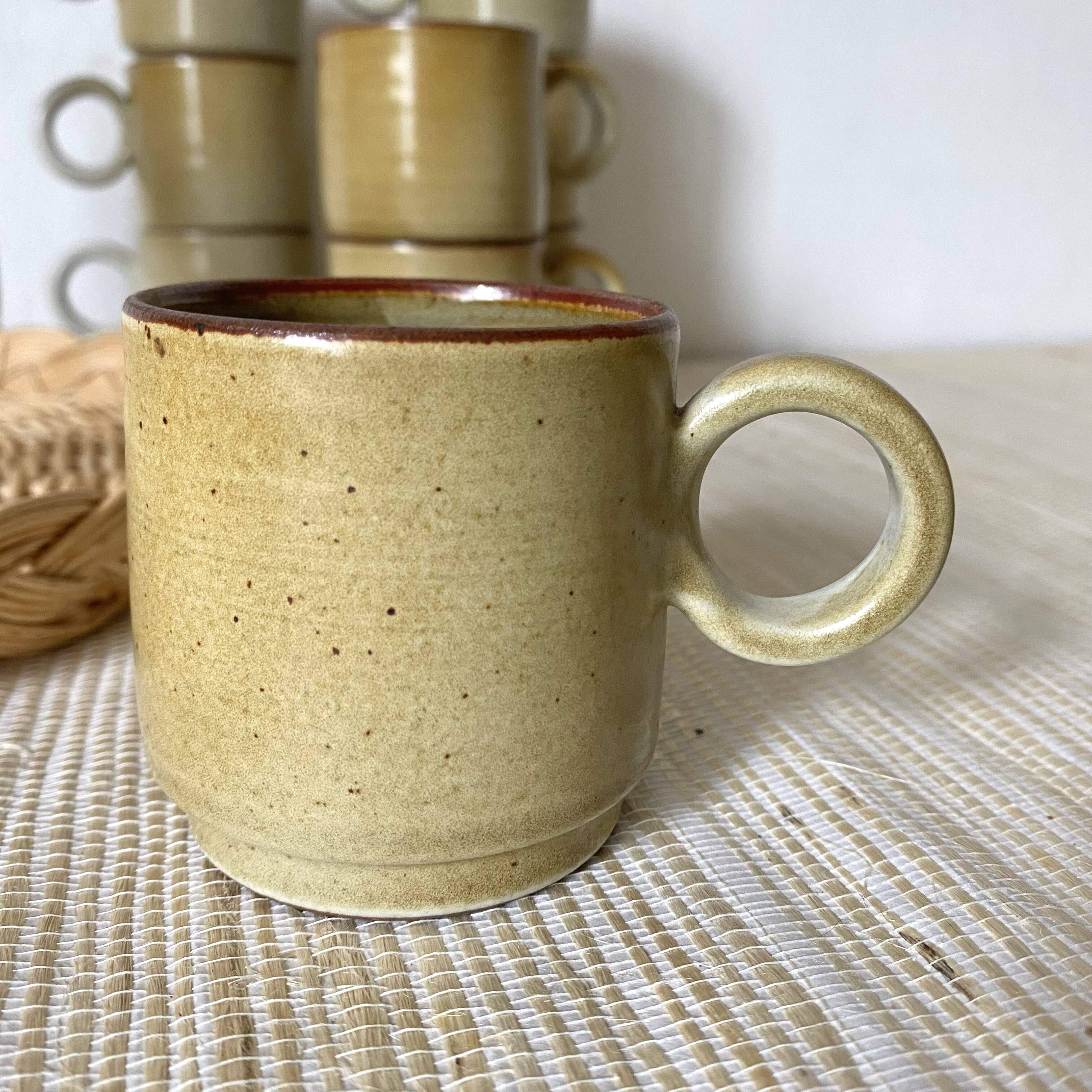 Stoneware coffee mugs