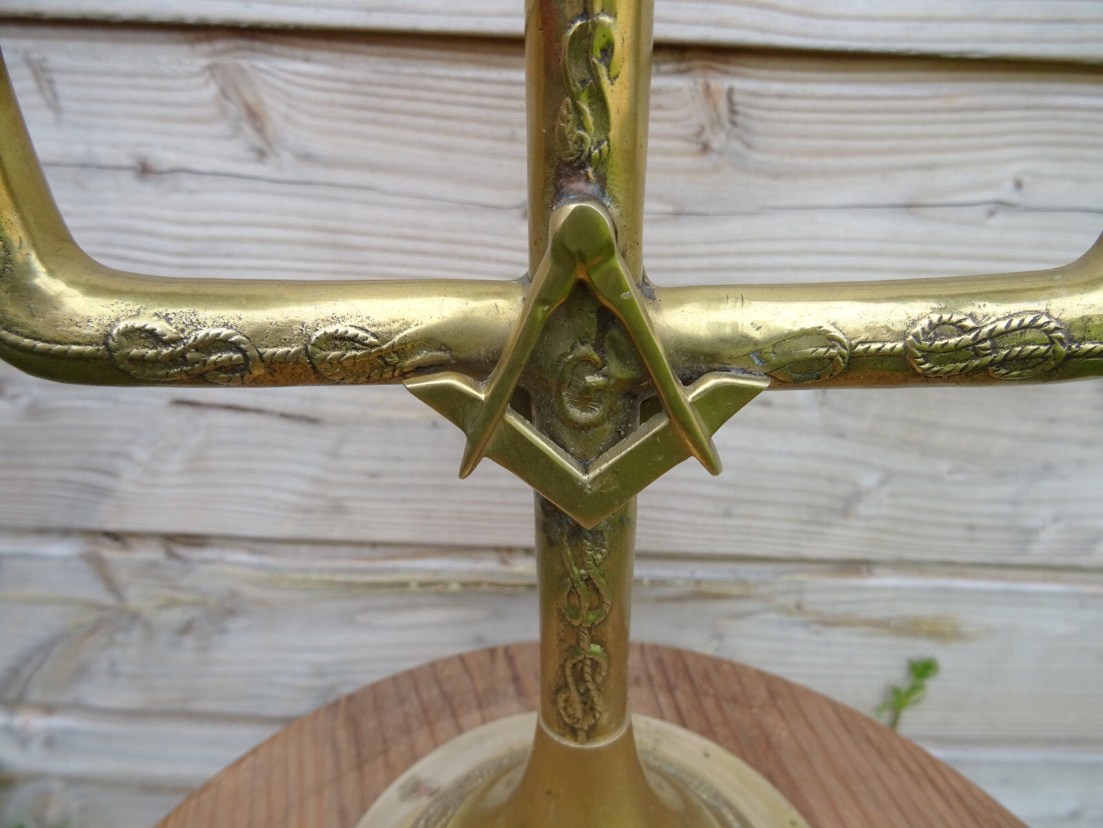 Masonic chandelier with 3 branches in bronze