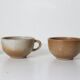 Set of 2 stoneware cups, Grès du Marais, vintage, 1980
