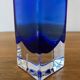 Vase soliflore vintage en cristal bleu, Italie