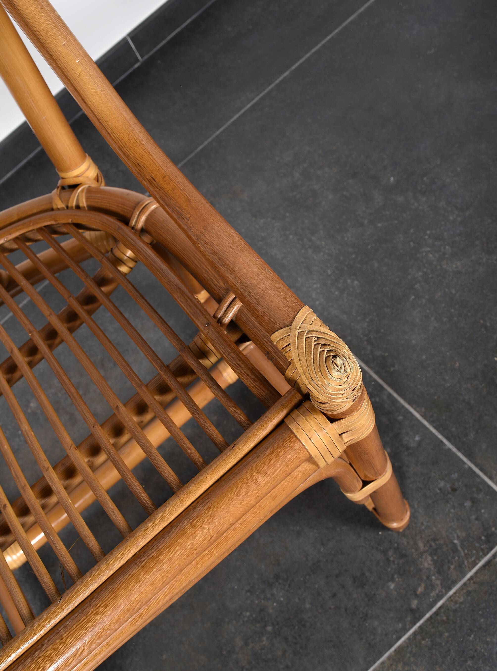 Set of 4 rattan armchairs