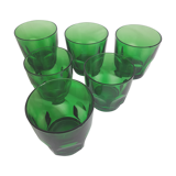 Lot of 6 vintage glasses (4-2) emerald green