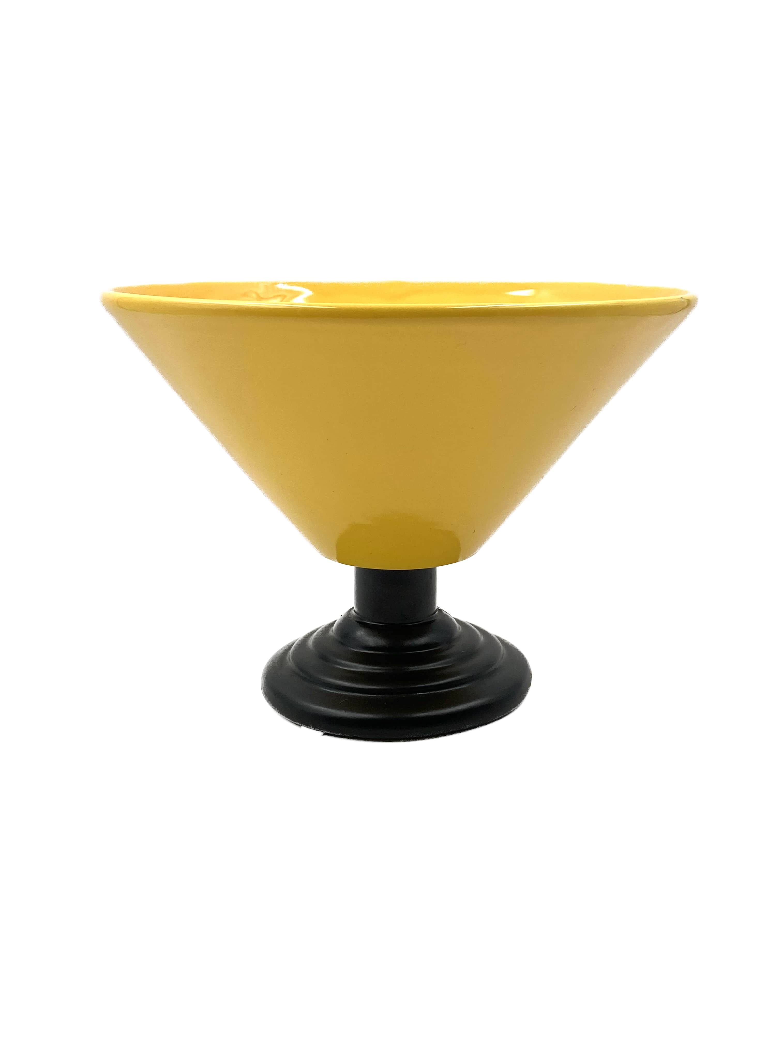 Yellow Conic Vase, postmodern, Italy 1980s