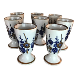 8 mazagrans in glazed stoneware 70s