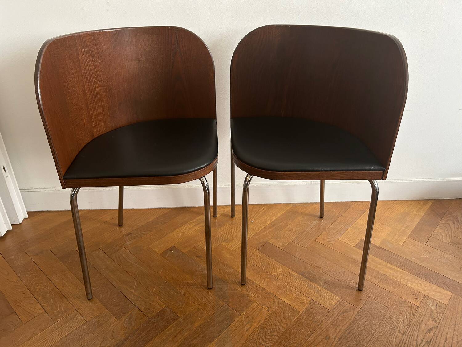 Set of table and 4 teak chairs, Fusion model by Sandra Kragnert for IKEA, Sweden, 1970s:
