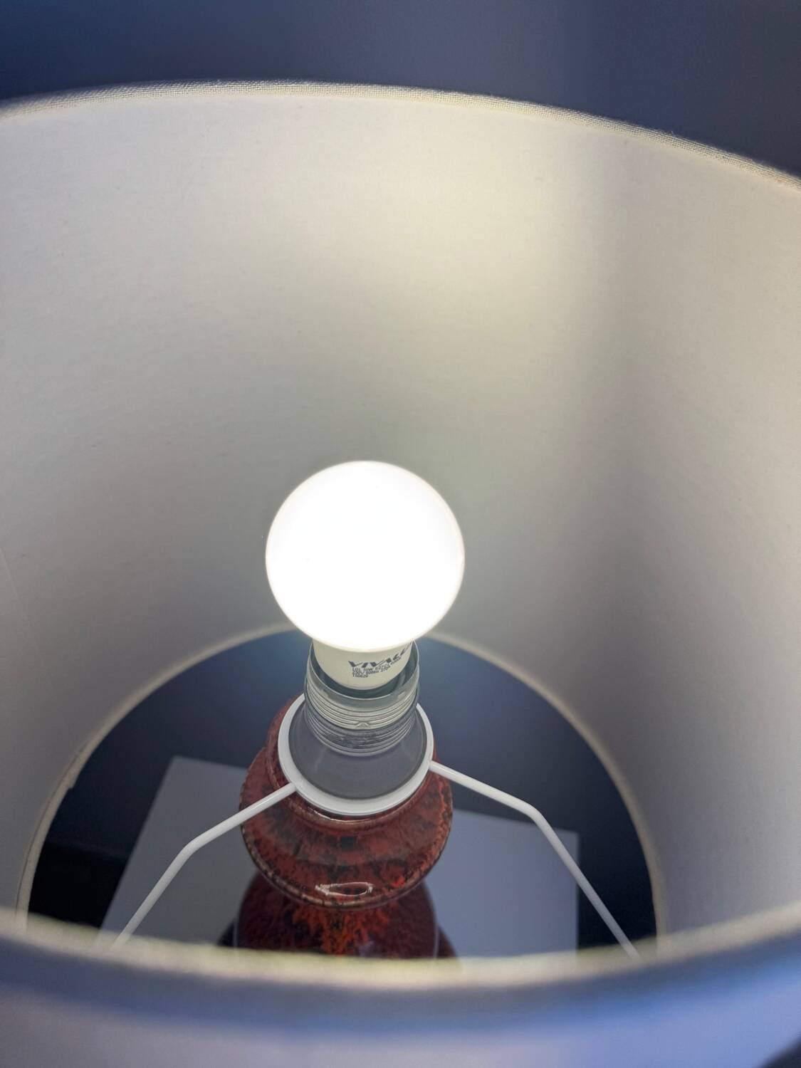 Vintage Modernist Handmade Red Fat Lava Ceramic German Pendant Lamp