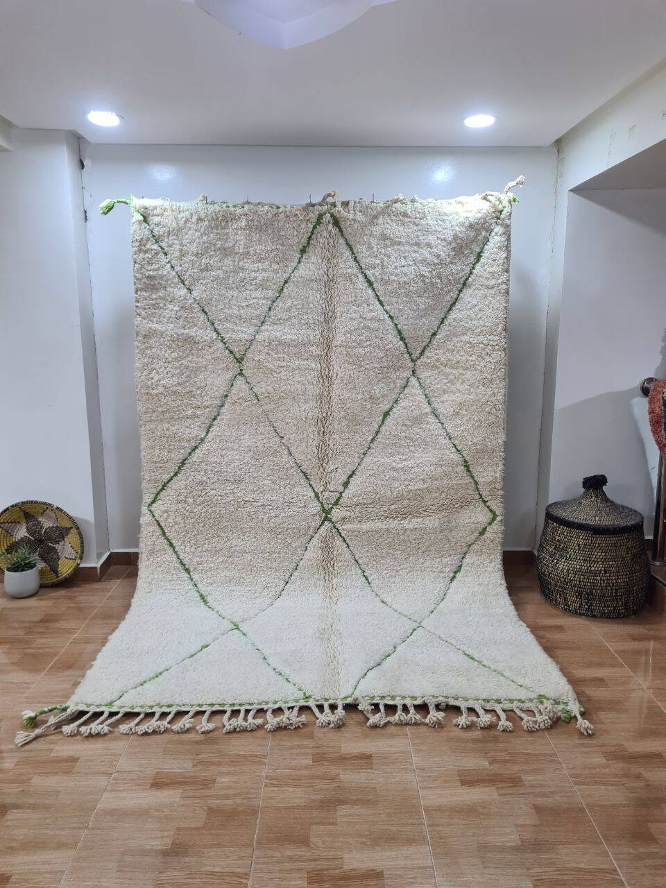 Handmade wool Berber rug 250x150 cm