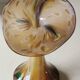 Murano glass soliflore vase Volubilis. Floral shape/Corolla. Polychrome speckles. Gold glitter inclusions. Height 21 cm