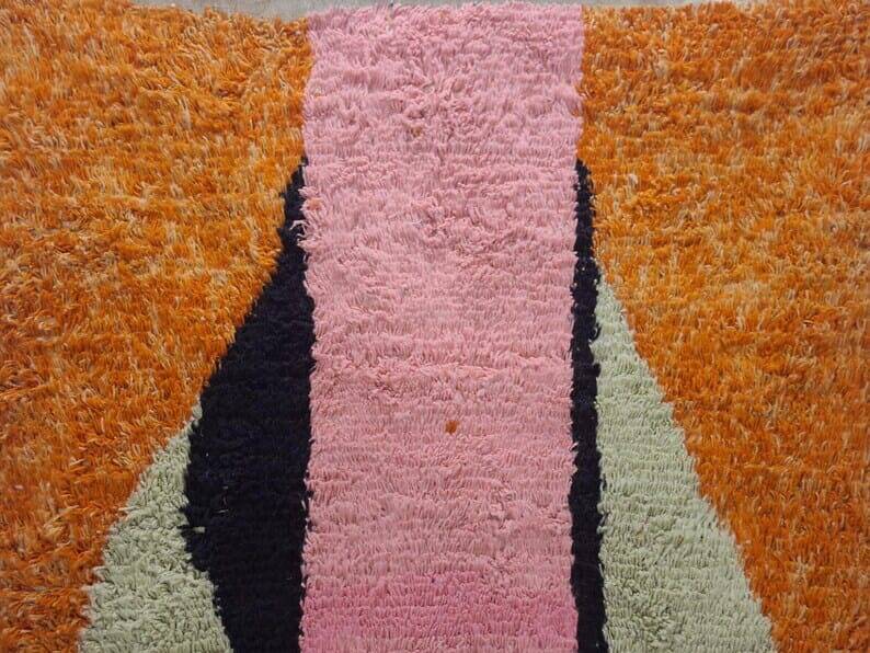 Tapis en laine pure artisanale traditionnelle taille 100 x 200 cm