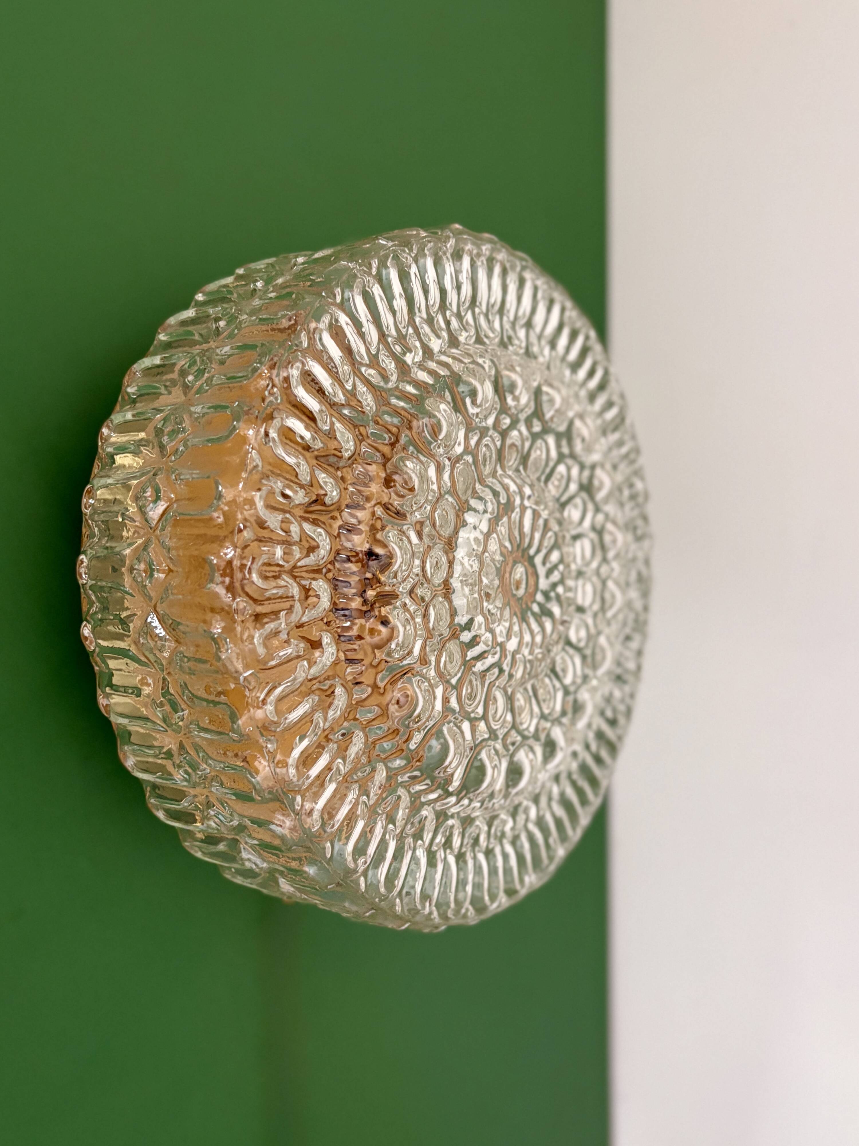 Vintage square glass globe wall/ceiling light (AX3)