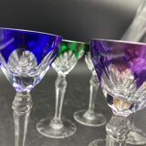 6 colored crystal port glass