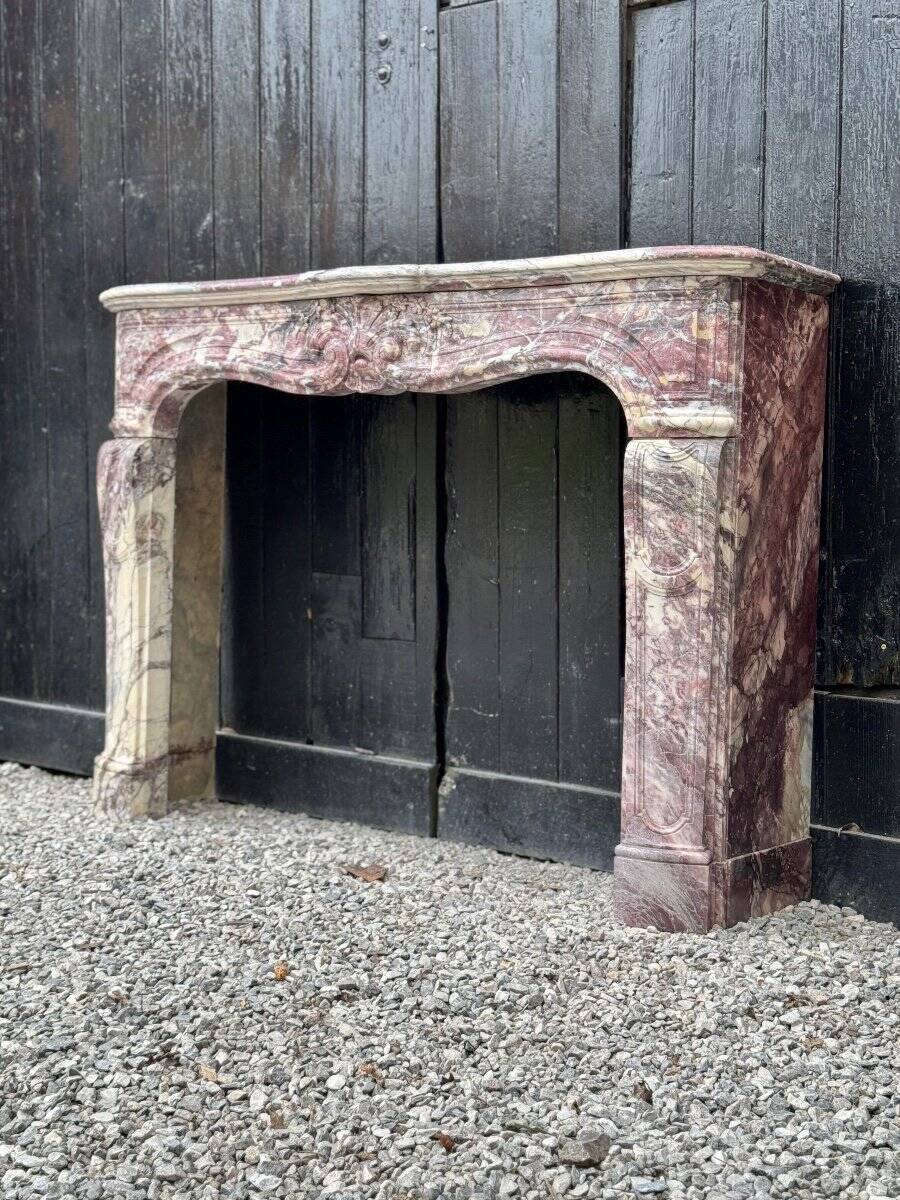 Regency Fireplace in Violet Breccia Marble, 18th Century
