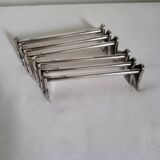 6 Silver metal knife holders