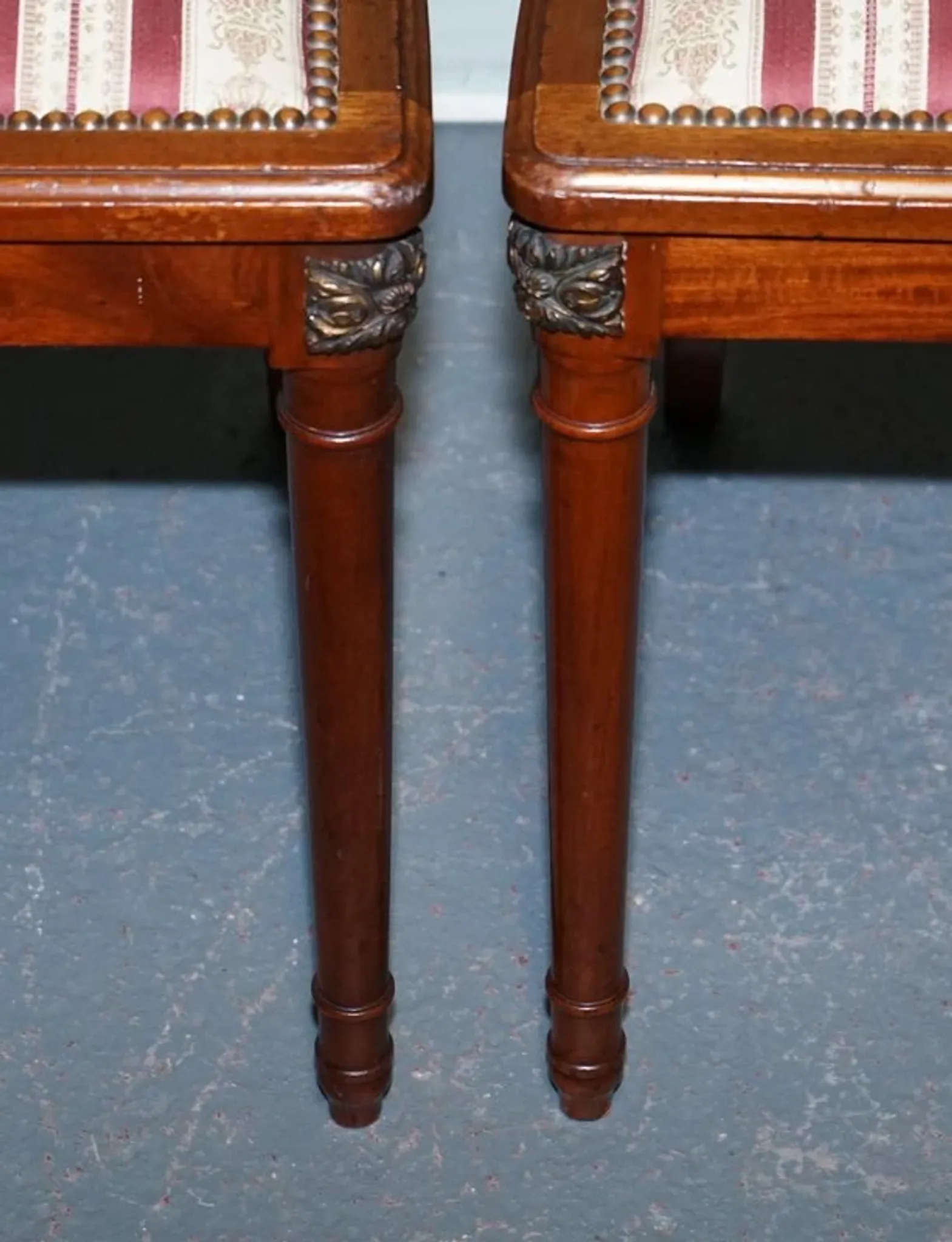 Set of Vintage Wooden Dining Chairs with Carved Details