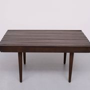 1960's Mid-Century Modern Danish Style Wood Slat Coffee Table or bench