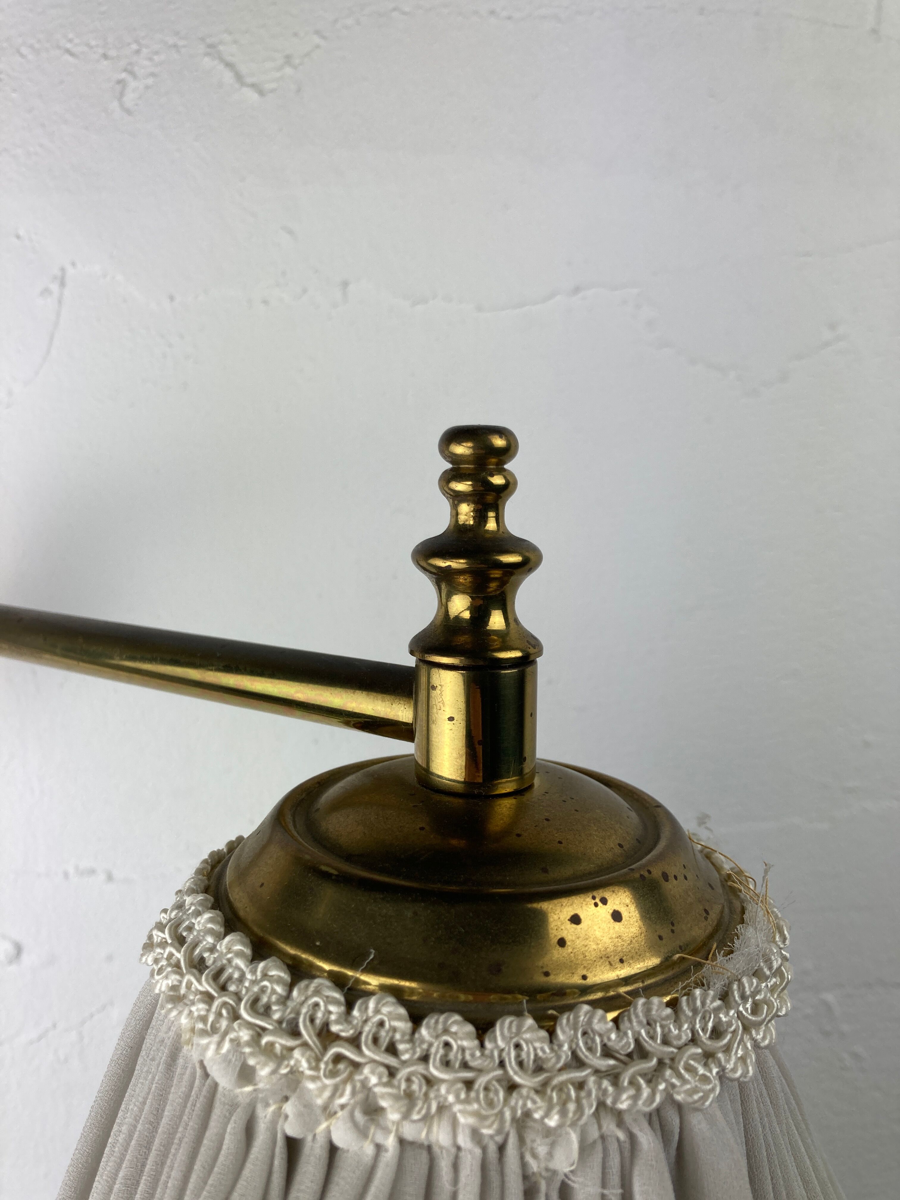 Brass art deco swivel arc wall lamp