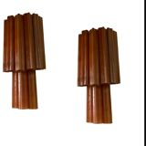 Large Terracotta colored Glass Sconces Set of 2