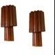 Grandes Appliques en Verre Couleur Terre Cuite Lot de 2