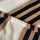 Tapis Killim 100% coton rayé beige / noir / orange