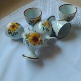 Stoneware egg cups screen printed with sunflowers