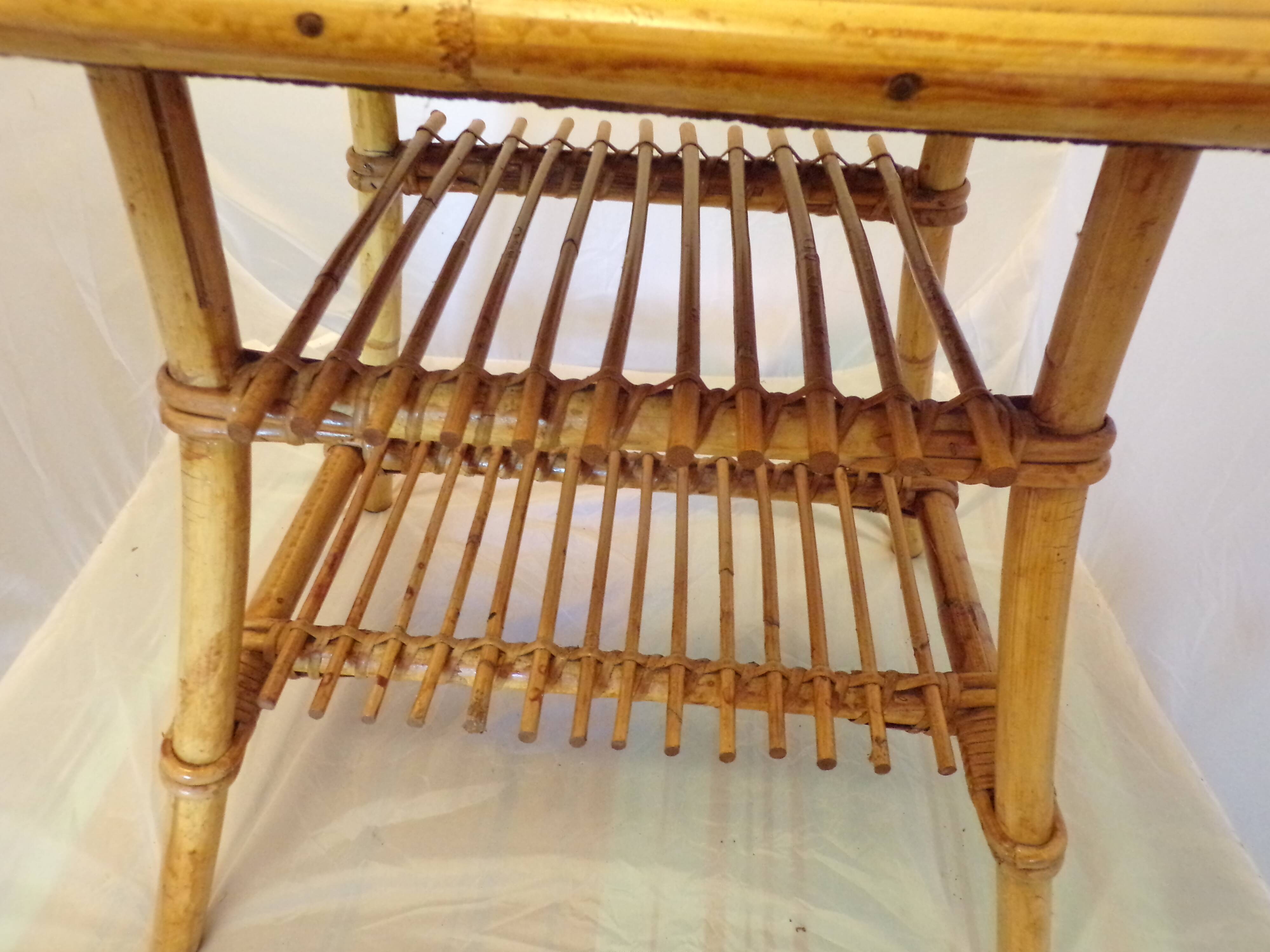 Vintage table rattan