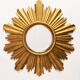Mid-century modern Italian golden sun mirror, 1960s