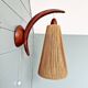 Scandinavian teak and sisal rope wall light, Temde, 1950-60