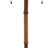 Scandinavian teak and leather floor lamp, Sweden, 1960