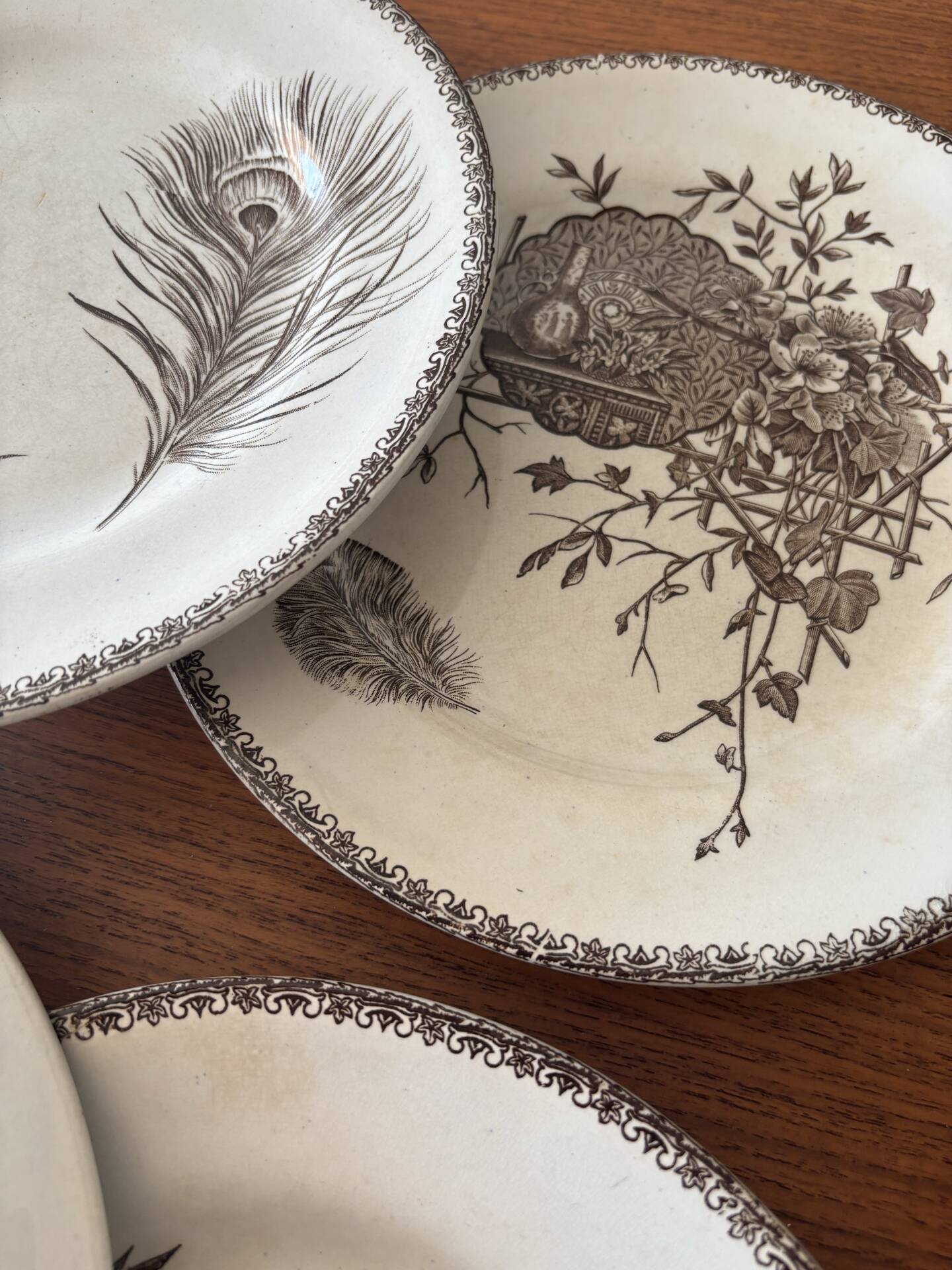 6 ironstone sepia plates | Grand Depot of Porcelains & Earthenware