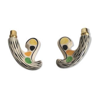 Pair of ceramic appliques, 1960s